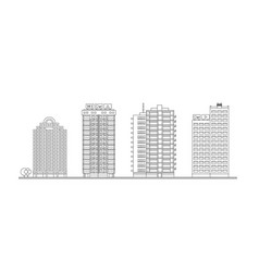 City Skyline Decorative Isolated Blueprint