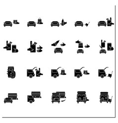 Curbside Pickup Glyph Icons Set