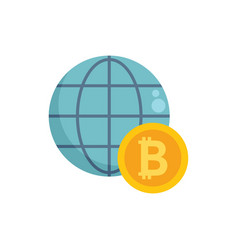 Global Cryptocurrency Icon Flat Crypto