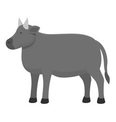 Grey Cow Icon Cartoon Farm Breed