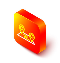 Isometric Line Route Location Icon Isolated