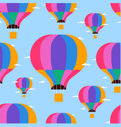 Retro Hot Air Balloon Seamless Pattern