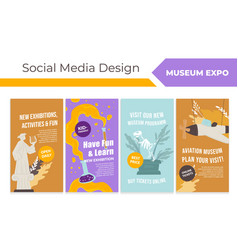 Social Media Web Page Set With Museum Expo Promo