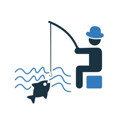 Carp Catch Fisher Icon Simple Editable Graphics