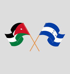 Crossed Flags Of Jordan And Honduras