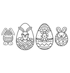 Easter Wonderland Rabbit And Egg Line Art