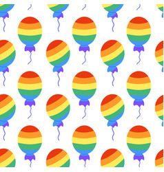 Seamless Pattern With Lgbt Rainbow Balloon Lgbtq