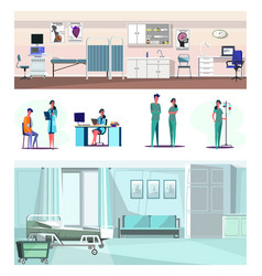 Set Of Confident Lab Worker Doctor And Nurses