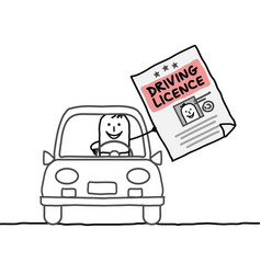 Cartoon Characters - Man Driving Licence