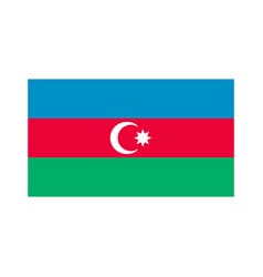 Flag Of Azerbaijan Flat Design Isolated On White