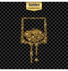 Gold Glitter Icon Of Iv Drip Isolated