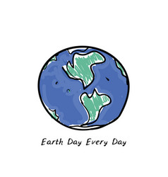 Earth Day Every Day World Map Green Silhouettes