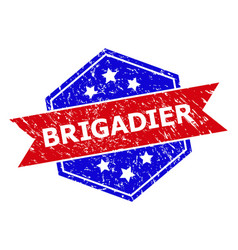 Hexagon Bicolor Brigadier Watermark With Grunged