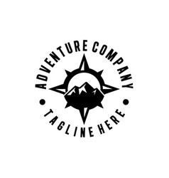 Mountain Compass Badge Logo Design