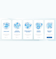 Overcome Burnout Blue Onboarding Mobile App Screen