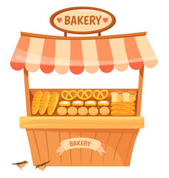 Bakery Stand Cartoon Food Market Stall Icon