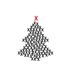 Christmas Tree Shape Made Of X Icons