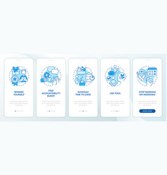 Deal With Work Burnout Blue Onboarding Mobile App