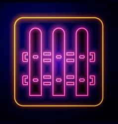 Glowing Neon Garden Fence Wooden Icon Isolated