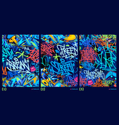 Trendy Abstract Graffiti Style A4 Poster