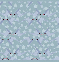 Flying Arctic Tern Seamless Pattern