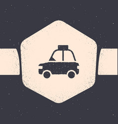 Grunge Pet Car Taxi Icon Isolated On Grey