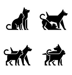 Set Of Dog And Cat Logo