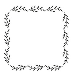 Square Frame With Cozy Black Branches On White