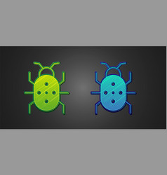 Green And Blue Colorado Beetle Icon Isolated