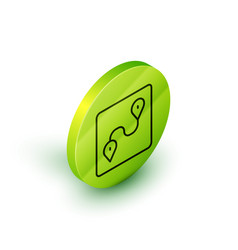 Isometric Line Route Location Icon Isolated On