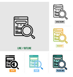 Search Engine Icon In Six Different Styles Based