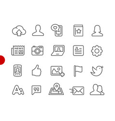 Social Web Icons Red Point Series