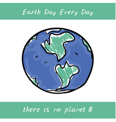 Earth Day Every Day World Map Green Silhouettes