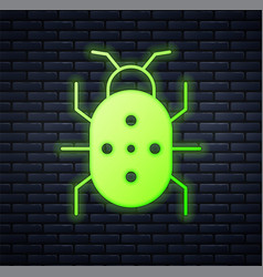 Glowing Neon Colorado Beetle Icon Isolated