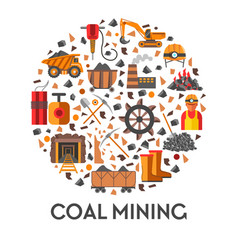 Industrial Equipment And Coal Mining Isolated