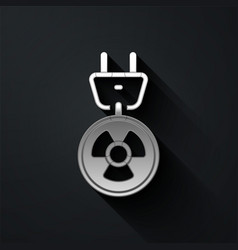 Silver Radiation Electrical Plug Icon Isolated