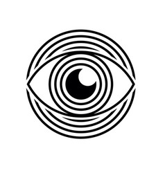 Open Eye Icon In Simple Geometric Line Style