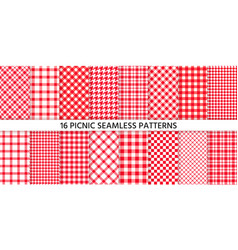 Picnic Tablecloth Seamless Pattern Set Red