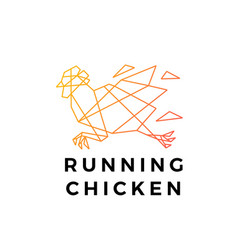 Running Chicken Rooster Geometric Polygonal Logo