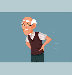 Senior Man Suffering From Back Pain Cartoon