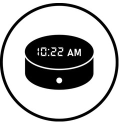 Alexa Clock Smart Speaker Icon Black Graphics