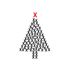 Christmas Tree Shape Made Of X Icons