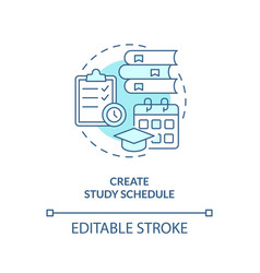 Create Study Schedule Turquoise Concept Icon