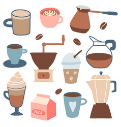 Set Different Coffee Types