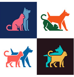 Set Of Dog And Cat Logo