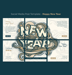 Social Media Post Template With New Year