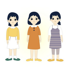 Three Girls Stand Together And Talking Flat