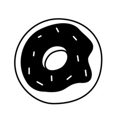 A Donut With Cream And Sprinkles Line Icon