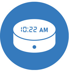 Alexa Clock Smart Speaker Icon Blue Color Design