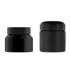 Cosmetic Cream Jar Black Plastic Mockup Beauty